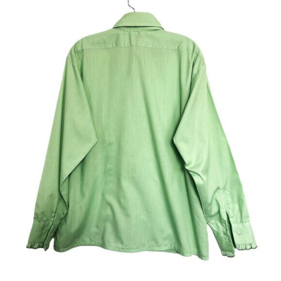Green Ruffled Men's Shirt - Picture 5 of 8